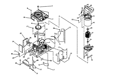 Engine Alternator Diagram and Parts List for 0844-1  Generac Generator