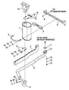 Muffler Exhaust 2.4l 45kw C2 Diagram and Parts List for 0052600 (4362767 - 4399223)(2006) Generac Generator