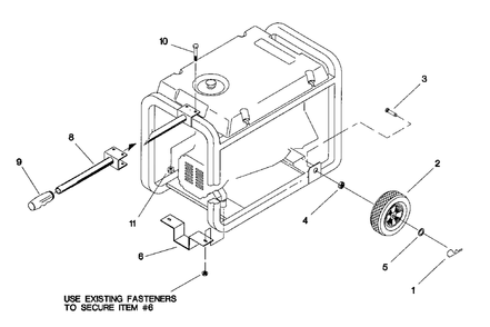 Wheel Kit Diagram and Parts List for PP5000T (1306-0)(1306-0) Generac Generator