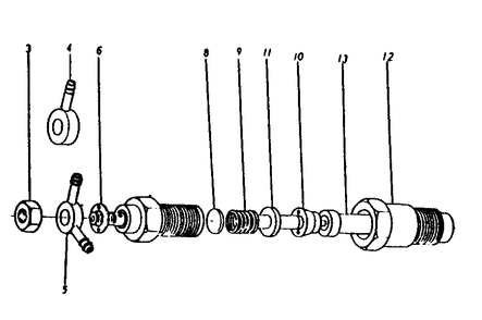 Nozzle Holder Diagram and Parts List for 1011-C  Generac Welder