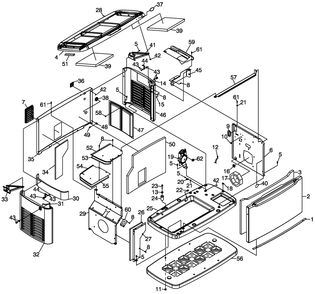 Enclosure Diagram and Parts List for 0059140 (6256686 - 7316354)(2012) Generac Generator