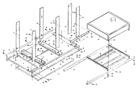 Alternator/Welder Frame Diagram and Parts List for 1006-B  Generac Welder