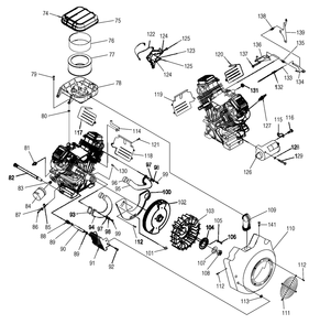 Engine 2 Diagram and Parts List for 0046921 (3877004 - 3877128)(2004) Generac Generator