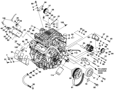 C2 Cooling System And Fan Drive Diagram and Parts List for ET04842ANAN (5614613 - 5760317)(2010) Generac Generator