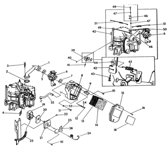Engine Accessories Diagram and Parts List for 9840-1  Generac Generator
