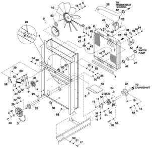 C5 Cooling System Fan Drive Diagram and Parts List for BT10068AVSN (3407V24645)(2007) Generac Generator