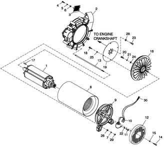 Alternator Common Parts Diagram and Parts List for QT02724ANAN (5041854 - 5046648)(2008) Generac Generator