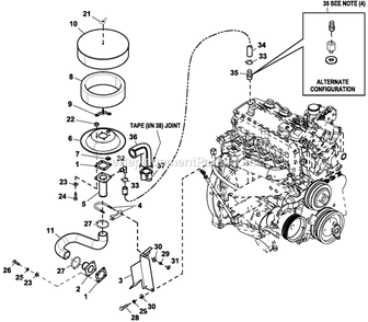 Ev Air Cleaner 2.4l G2 Turbo Diagram and Parts List for HG06024KVAX (50065059)(2015) Generac Generator