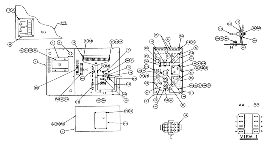 Control Panel Diagram and Parts List for 9300-2  Generac Generator