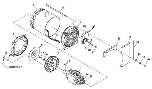 Cpl Alternator Direct Excitation Diagram and Parts List for 0052590 (4362167 - 4407219)(2006) Generac Generator