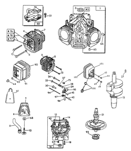 Gn-Engine (Long Block) (Part I) Diagram and Parts List for 0896-1  Generac Generator