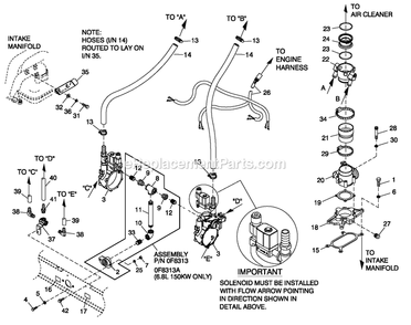 Fuel Lp Vapor G3 6.8l 100/130/150 Kw Emiss Diagram and Parts List for QT10068KNSY (5305008)(2009) Generac Generator
