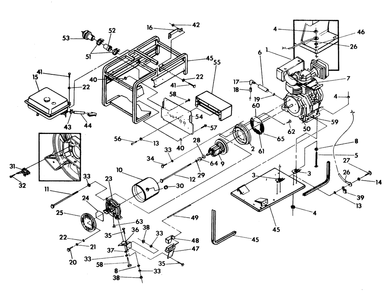 Cradle And Generator Diagram and Parts List for 9216-3  Generac Generator