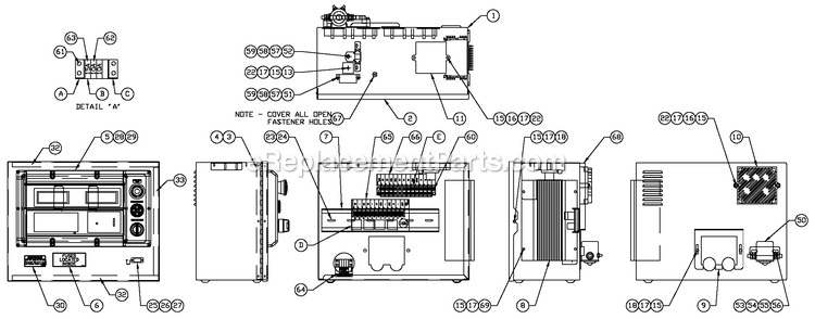 Av H-Pnl 10a Battc 12v Diagram and Parts List for QT07068JNANA (4530473)(2006) Generac Generator