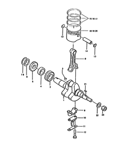 Crank Shaft And Piston Diagram and Parts List for 6894-2  Generac Generator