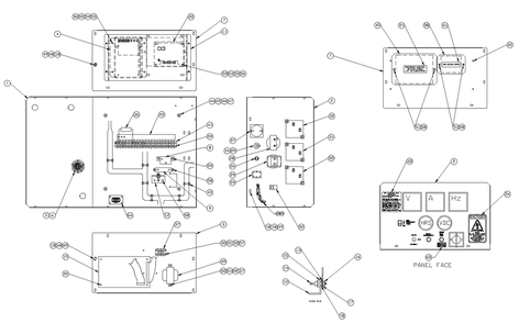 Control Panel Diagram and Parts List for 0043733 (3705592)(2014) Generac Generator