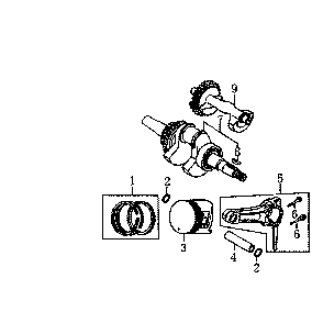 Crankshaft Diagram and Parts List for GP6500-5940-1  Generac Generator