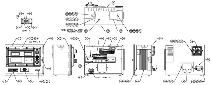 Battery Charger H-Panel 10a 12v Diagram and Parts List for QT15068ANANA (5003792)(2008) Generac Generator
