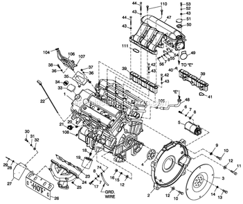 Engine Common Parts 3.0l G3 Ls (1) Diagram and Parts List for QT06030JVAN (5098532)(2008) Generac Generator