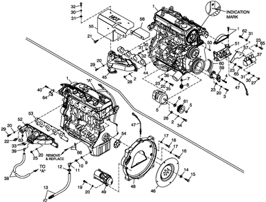 Engine Common Parts 2.4l G2 Diagram and Parts List for 0052631 (4442921 - 4788029)(2007) Generac Generator