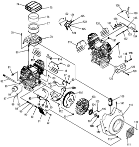 Engine 4 Diagram and Parts List for 0046751 (3765528 - 3778807)(2003) Generac Generator