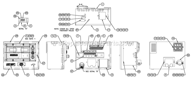 H Panel 2a Battery Charger Diagram and Parts List for QT10068KNSY (5305008)(2009) Generac Generator