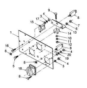 Receptacle Panel Diagram and Parts List for 1012-A  Generac Welder