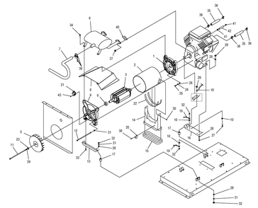 Generator 3 Diagram and Parts List for 0053820 (4652220 - 4654095)(2006) Generac Generator