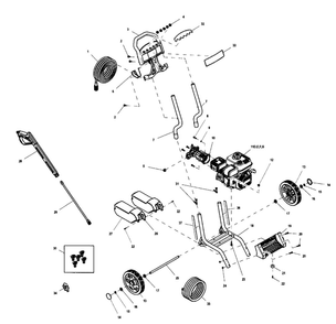 Frame Diagram and Parts List for 006023-0  Generac Pressure Washer