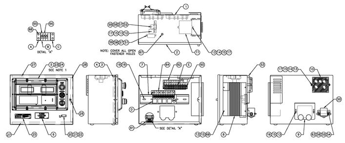 Battery Charger H-Panel 10a 12v Diagram and Parts List for QT07068ANANA (5217447)(2008) Generac Generator