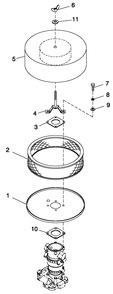 Air Cleaner 5.4l/6.8l Ford Diagram and Parts List for QT08054AVSN (4368776 - 4508832)(2006) Generac Generator