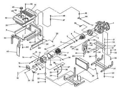 Generator Drawing No. 98519 Diagram and Parts List for GN5500 (0488-0)(0488-0) Generac Generator