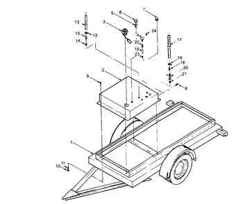 Fuel Tank And Trailer Diagram and Parts List for 9156-1  Generac Generator