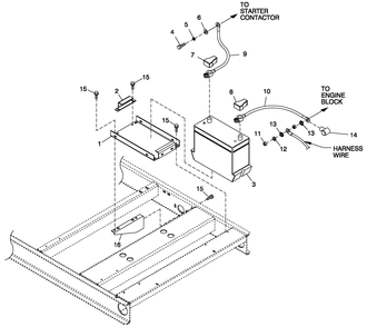 Battery Diagram and Parts List for QT05030AVSN (4137868 - 4202779)(2005) Generac Generator