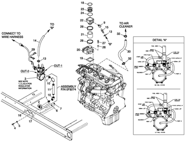 Fuel System 2.4l C2 G2 Diagram and Parts List for QT02524ANAN (4828186 - 4838636)(2007) Generac Generator