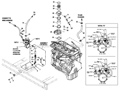 Muffler Exhaust Diagram and Parts List for QT02524GNANA (7056379)(2012) Generac Generator