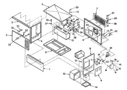 Enclosure Diagram and Parts List for 0864-1  Generac Generator