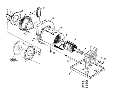 Alternator Diagram and Parts List for 1011-A  Generac Welder