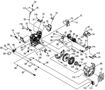 Engine 2 Diagram and Parts List for 0059140 (6256686 - 7316354)(2012) Generac Generator