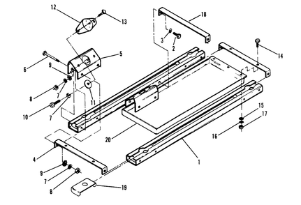 Rail Mounting Diagram and Parts List for 8947-1  Generac Generator