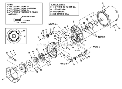 Gearbox 390 Diagram and Parts List for QT08054JNSNA (6130357)(2010) Generac Generator