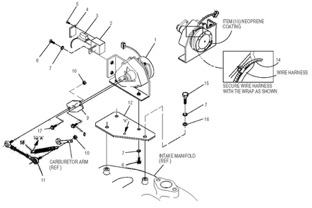 Governor Assembly Diagram and Parts List for 0051040 (0505V01168)(2005) Generac Generator