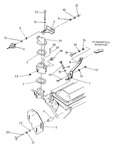 Dash Pot And Governor Mounting Plate Diagram and Parts List for 4081-0  Generac Generator