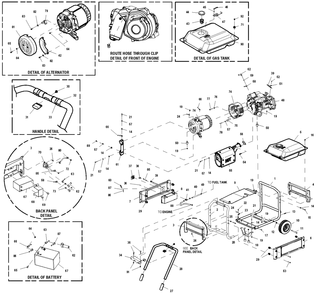 Part Location Diagram of 0K0050 Generac Bracket Muffler 410