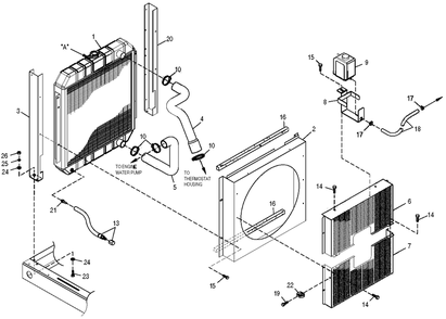 Radiator Diagram and Parts List for 0049910 (3993557 - 4344004)(2006) Generac Generator