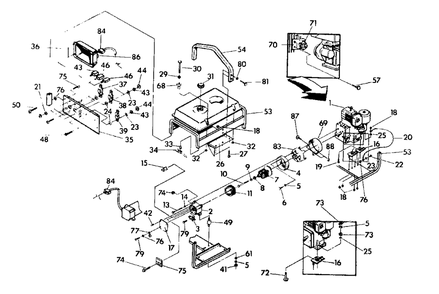 Generator Diagram and Parts List for C5000 (9487-0)(9487-0) Generac Generator