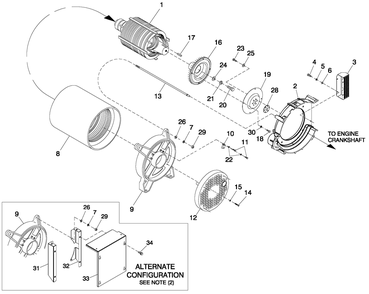 Alt Common Parts 18kw, 20kw, 25kw, And 30kw Diagram and Parts List for ET02516GNSN (5817583 - 5853670)(2010) Generac Generator