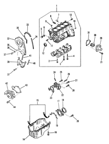 Cylinder Block And Oil Pan 2 Diagram and Parts List for 8947-1  Generac Generator