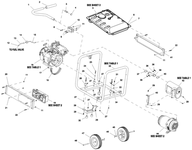 Part Location Diagram of 0J4974 Generac Assembly Stator VN