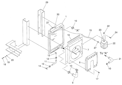 Radiator Diagram and Parts List for 0046260 (3580746)(2001) Generac Generator